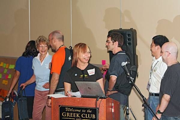 Naomi Andrew and her DSTC super-models,  | DSTC Farewell Symposium, 28 July 2005  | 