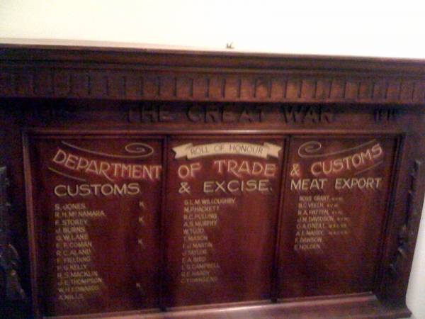 Customs House, Brisbane Roll of Honour  |   | 
