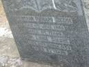 Hermann Rudolph GIECHE,
died 4 June 1965 aged 82 years;
Ida Luise GIECHE,
died 24? March 1955 aged 67 years;
Alberton Cemetery, Gold Coast City