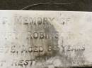 John Henry ROBINSON,
died 11 Mar 1975 aged 89 years;
Appletree Creek cemetery, Isis Shire