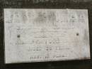 Stanley Frederick ROBINSON,
husband father,
died 25 July 1969 aged 59 years;
Appletree Creek cemetery, Isis Shire