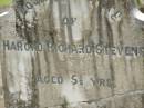 Harold Richard STEVENS,
aged 5 12 years;
Appletree Creek cemetery, Isis Shire