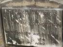 William George WEBB,
uncle,
died 26 April 1959 aged 85 years;
Appletree Creek cemetery, Isis Shire