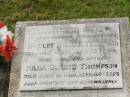 Hubert William THOMPSON,
husband father,
died 5 July 1977 aged 78 years;
Hilda Gladys THOMPSON,
mother,
died 19 June 1986 aged 84 years;
Appletree Creek cemetery, Isis Shire