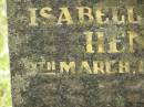 Isabella Christina HENDERSON,
sister,
died 9 March 1976 aged 75 years;
Appletree Creek cemetery, Isis Shire