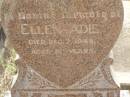 Ellen ADIE,
died 7 Dec 1948 aged 80 years;
Ellen ADIE,
died 29 Aug 1981;
Appletree Creek cemetery, Isis Shire