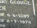 Helen MORTENSEN,
mother,
born 3-6-1894,
died 5-3-1943;
Henry George MORTENSEN,
father,
born 6-6-1889,
died 2-7-1974;
Appletree Creek cemetery, Isis Shire