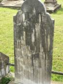 James GRIFFIN,
husband of Ellen Jane GRIFFIN,
died of injuries accidentally received
6 March 1909 aged 59 years 10 months;
Appletree Creek cemetery, Isis Shire