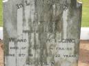 George,
son of W. & C. NEWBIGGING,
died of wounds in France
9 June 1917 aged 22 years;
Colin,
died suddenly 6 July 1913 aged 2 years 5 months;
William NEWBIGGING,
died 17 June 1928 aged 65 years;
William,
son,
killed in action in France
24 April 1918 aged 19 years;
mother and wife of William senior,
died 21 June 1931 aged 59 years;
Appletree Creek cemetery, Isis Shire