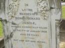 Sidney Richard HENDLE,
accidentally killed 17 Jan 1906 aged 32 years;
Appletree Creek cemetery, Isis Shire