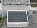 Jessie NIESLER,
died 18 Jan 1993 aged 101 years;
Henry NIESLER,
accidentally killed 29 Aug 1947 aged 58 years;
Appletree Creek cemetery, Isis Shire