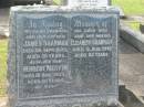 James SHARMAN,
husband father,
died 265 Sept 1928 aged 70 years;
Herbert Mervyn,
son,
died 18 Aug 1933 aged 50 years;
Elizabeth SHARMAN,
wife mother,
died 6 Aug 1942 aged 83 years;
Appletree Creek cemetery, Isis Shire