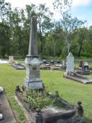 Herman A.L. WECHSEL,
died 1 Dec 1914 aged 56 years;
Augusta,
wife,
died 4 May 1938 aged 78 years;
Appletree Creek cemetery, Isis Shire