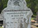 George Edmounds COCKING,
died from injuries 26 March 1900 aged 19 years;
Appletree Creek cemetery, Isis Shire