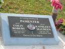 Colin Robert PAMENTER,
dad,
15 Aug 1917 - 29 July 1991;
Kathleen Maureen PAMENTER,
mum,
12 July 1925 - 1 Sept 2002;
Appletree Creek cemetery, Isis Shire