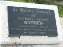 Anthony Joseph SMITH,
accidentally killed 5 Sept 1982 aged 22 years;
Appletree Creek cemetery, Isis Shire