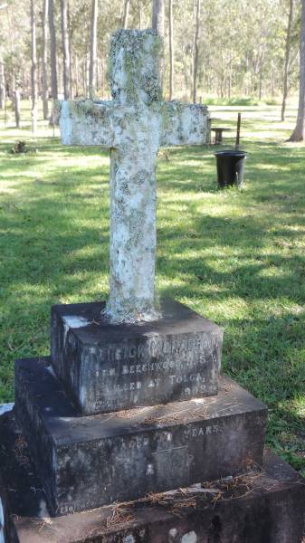Patrick McNAGHAN  | b: Beechwood, NSW  | killed at Tolga 22 Aug 1908 aged 30  |   | Atherton Pioneer Cemetery (Samuel Dansie Park)  |   | 
