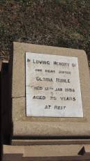 Gloria RUHLE
d: 12 Jan 1958 aged 29
Aubigny St Johns Lutheran cemetery, Toowoomba Region