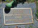 William Charles (Neville) COX,
brother,
died 28 March 2000 aged 67 years;
Blackbutt-Benarkin cemetery, South Burnett Region