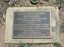 Philip Henry MANNING,
31 May 1914 - 30 Nov 1986,
husband of Joan,
father of Josephine, Bernard, Jeffery, Nicholas,
Timothy, Hilary, Joanna, Philippa, Dominic,
Elizabeth, Mark, Petronilla, Chionia, Susan
& Benjamin,
grandfather of 65,
great-grandfather of 4;
Blackbutt-Benarkin cemetery, South Burnett Region