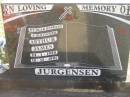 Arthur James JURGENSEN,
husband father,
24-1-1930 - 19-12-1991;
Blackbutt-Benarkin cemetery, South Burnett Region