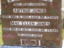 Arthur JONES,
died 9 Aug 1952 aged 48 years;
May Ellen JONES,
died 23 Nov 1971 aged 65 years;
parents;
Blackbutt-Benarkin cemetery, South Burnett Region