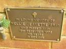 Nellie Jeanette GRAY,
died 19 Dec 1998 aged 73 years;
Bribie Island Memorial Gardens, Caboolture Shire