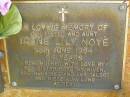 Irene Lily NOYE,
sister aunt,
died 13 June 1994 aged 84 years,
remembered by sister Dorothy Niven,
brothers Reg & Les Talbot,
niece Alva Long;
Bribie Island Memorial Gardens, Caboolture Shire