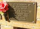 Charles WEMYSS,
husband father,
died 14 April 1995 aged 83 years;
Bribie Island Memorial Gardens, Caboolture Shire