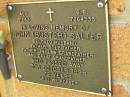 John (Buster) SALTER,
husband father step-father father-in-law
grandfather great-grandfather,
died 31 Oct 1996 aged 72 years;
Bribie Island Memorial Gardens, Caboolture Shire