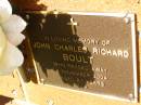 John Charles Richard BOULT,
died 4 Nov 2004 aged 87 years;
Bribie Island Memorial Gardens, Caboolture Shire