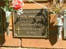 Joyce Ann HALL,
died 29 Oct 2003 aged 75 years;
Bribie Island Memorial Gardens, Caboolture Shire