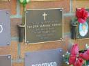 Sandra Dianne FARRAR,
died 17 Sept 2006 aged 55 years;
Bribie Island Memorial Gardens, Caboolture Shire
