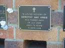 Dorothy May KREIS,
died 26 July 2005 aged 79 years;
Bribie Island Memorial Gardens, Caboolture Shire