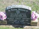 Myrtle Violet GREINKE,
died 7 June 1990 aged 69 years,
mother grandmother great-grandmother;
Apostolic Church of Queensland, Brightview, Esk Shire