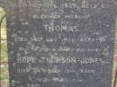 Susan Margaret MOON,
died 14 Dec 1905 aged 63 years;
Thomas, husband,
died 14 Dec 1930 aged 91 years;
Hope THOMPSON-JONES, granddaughter,
died 26 Sep 1915 aged 3 years;
William Richer MOON, son,
husband of Florence,
died 13 June 1966 aged 88 years;
Florence Emily MOON,
died 2 Feb 1969 aged 86 years;
Lilian Margaret REEVE,
born 7 March 1909 died 28 Nov 1994,
wife of Roy Hansford REEVE,
both of "Marlborough";
Brookfield Cemetery, Brisbane