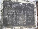 Robert ALFORD,
died 3-3-1921 aged 61 years;
Jane Davey ALFORD,
died 22-11-1924 aged 76 years;
Olive, daughter,
died 1892 aged 7 years;
Brookfield Cemetery, Brisbane