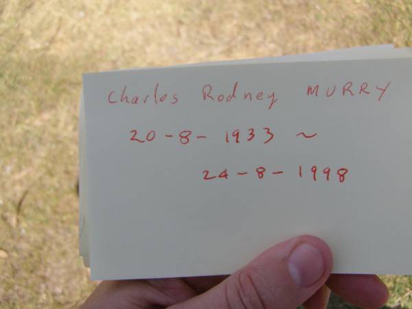 Charles Rodney MURRY,  | 20-8-1933 - 24-8-1998;  | Brookfield Cemetery, Brisbane  | 