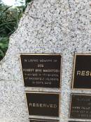 Robert Eric MACINTOSH (Bob)
b: 7 Mar 1925
d: 17 Dec 2004
buried at Brookfield
Memorial garden Brookfield Anglican Church of the Good Shepherd