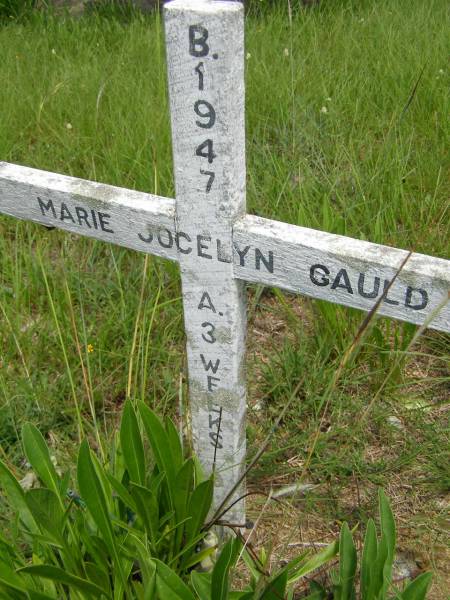 Marie Jocelyn GAULD,  | born 1947 aged 3 weeks;  | Brooweena St Mary's Anglican cemetery, Woocoo Shire  | 