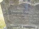 (mother)
Charlotte HALL
d: 8 Jul 1935, aged 84
(father)
Henry HALL
d: 11 Dec 1895, aged 42
Ann HINE (nee BOTLEY)
b: 22 Nov 1811 Grendon BShire, Eng
d: 16 Aug 1899 Kipper Ck, Dundas, Q
Married Job HINE c1838 Eng
Henry HINE b: 1849, d: 1876
Charlotte HINE b: 1850, d 1872
(RJB)
Fairview Cemetery, Bryden, Somerset Region, Queensland