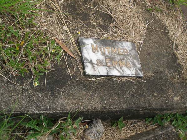 Francesca YUNG  | d: 12 Apr 1919 aged 76 y 8 mo  |   | husband  | Hermann Edward YUNG  | d: 9 Jan 1987 aged 84  |   | her parents  |   | Edith KOPP  | d: 6? Dec 1910 aged 32  |   | Minnie YUNG  | d: 9 Sep 1964 aged 79 Y 11 mo  |   | daughters  | Emma  | d: 26 Jun 1929 aged 47  |   | Annie LANGER  | d: 16 Sep 1929 aged 58  |   | Minnie  |   | Annie  |   | Father and Edith  |   | Mother and Emma  |   |   | Bundaberg Catholic Cemetery  | 