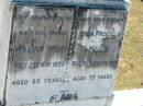 William WELCH, husband father,
died 7 May 1958 aged 68 years;
Meda Priscilla WELCH, mother,
died 30 August 1966 aged 75 years;
Canungra Cemetery, Beaudesert Shire