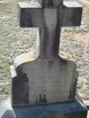 William Ernest TUCKER,
born in Devonshire? England 23? Dec 1862?
died 15 Dec 1913?;
Canungra Cemetery, Beaudesert Shire