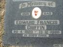 Edward Francis GRIFFIN, dad,
20-4-1920 - 19-12-1996;
Canungra Cemetery, Beaudesert Shire
