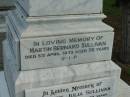 Martin SULLIVAN,
born County Clare, Ireland,
died Christmas Creek 29 March 1904 aged 68 years;
Mary Elizabeth, wife of Martin SULLIVAN,
died 2 Feb 1921 aged 55 years;
Martin Bernard SULLIVAN,
died 5 April 1973 aged 76 years;
Josephine Julia SULLIVAN,
died 17 Nov 1996 aged 93 years;
Sacred Heart Catholic Church, Christmas Creek, Beaudesert Shire