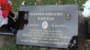 Warren Gregory POINTON
b: 2 Jul 1964
d: 1 Jan 2016
father of Dallas and Elise
youngest son of Ann and Ken (POINTON)
brother to Brian, Malcolm, Stephen
Cooloola Coast Cemetery
