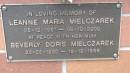 Leanne Maria MIELCZAREK
b: 25 Dec 1961
d: 6 Oct 2000
mother
Beverly Doris MIELCZAREK
b: 20 Mar 1930
d: 18 Dec 1988
Cooloola Coast Cemetery