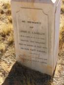 John G LANGLEY
d: 13 Jul 1892 aged 40 aboard S.S. Salabin
Cossack (European and Japanese cemetery), WA