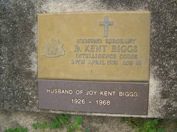 David Kent BIGGS  | b: 23 Dec 1924  | d: 24 Apr 1978 aged 53  | husband of Donna  |   | husband of Joy Kent BIGGS  | b: 1926  | d: 1968  |   | Cressbrook Homestead, Somerset Region  |   |   | 